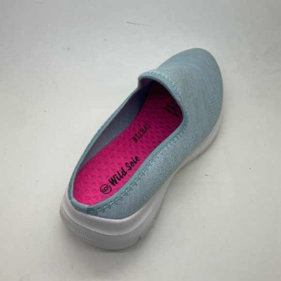 Ladies Shoes WildSole Bilbao Light Blue Casual Slip on Shoes - Picture 4 of 5